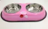 Factory direct sales of stainless steel pet bowls, dog bowls, cat bowls, spray-painted double bowls and split bowls details Picture